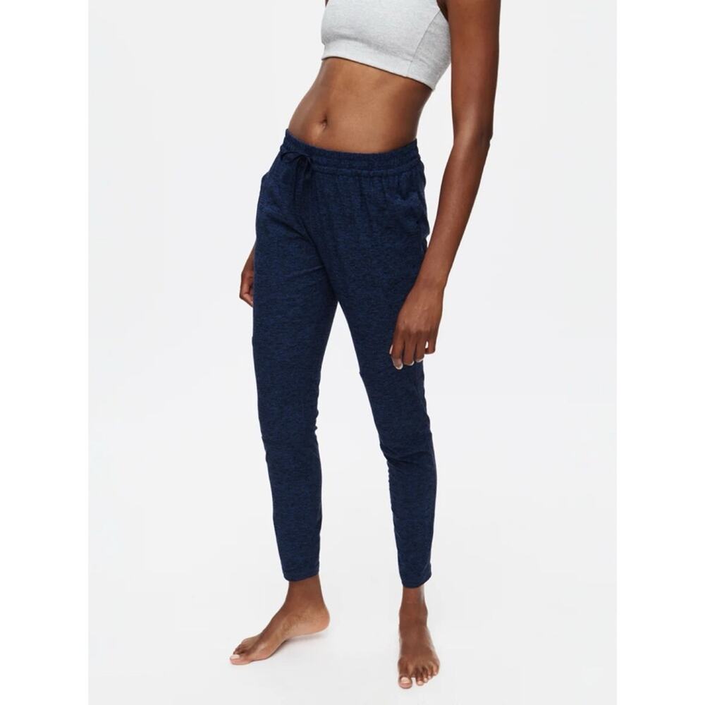 Outdoor Voices CloudKnit Mid Rise Slim Leg Athleisure Sweatpant Navy Blue XS